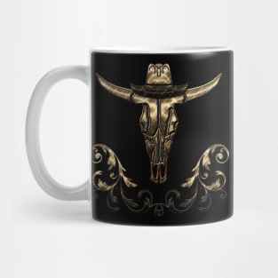 Awesome elegante cow skull with hat Mug